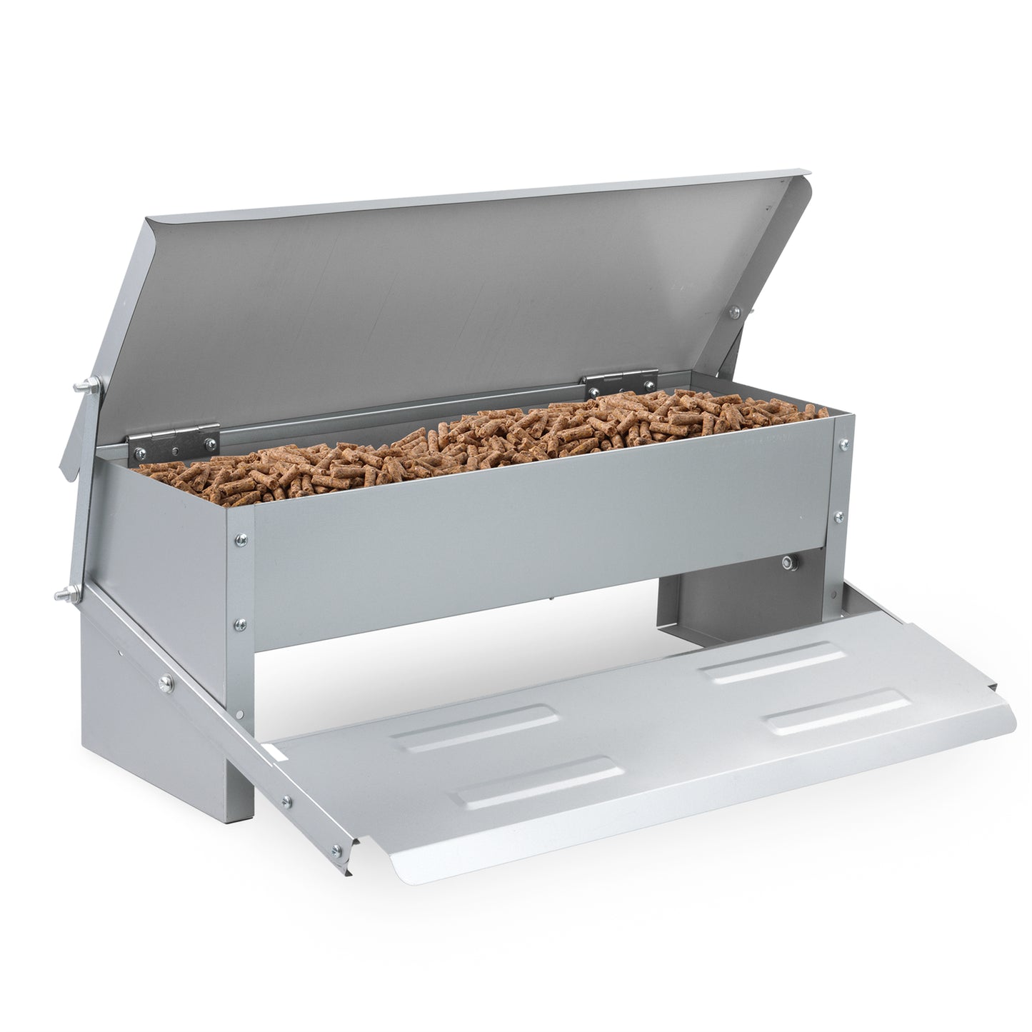 5KG AUTOMATIC OUTDOOR CHICKEN COOP FEEDER DUCK GOOSE PHEASANT TREADLE TROUGH