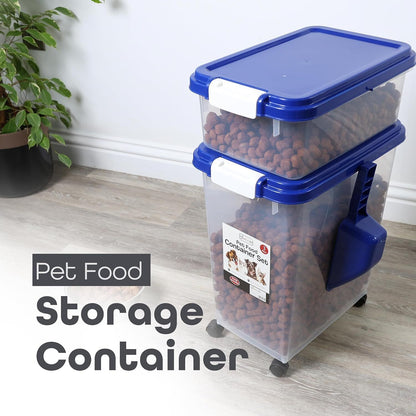 3 Pcs Airtight Pet Food Storage Container with Plastic Measuring Scoop for Pets