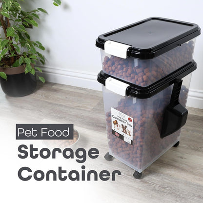 3 Pcs Airtight Pet Food Storage Container with Plastic Measuring Scoop for Pets