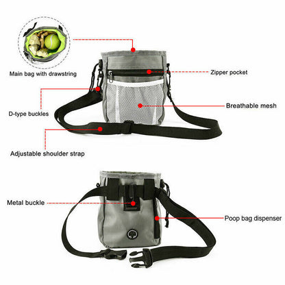 Dog Training Walking Pouch Treat Storage Bag Dispenser Obedience Snack Holder UK